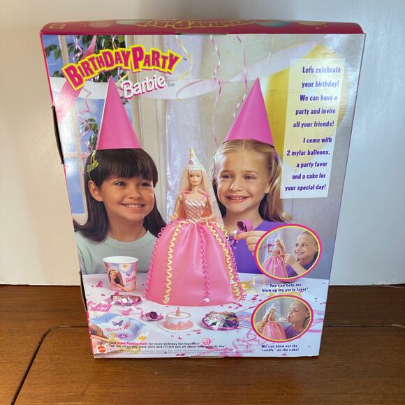 Vintage 90s Mattel Birthday Party Barbie w/Blowing Lips #22905 (1998) NRFB - Picture 4 of 5